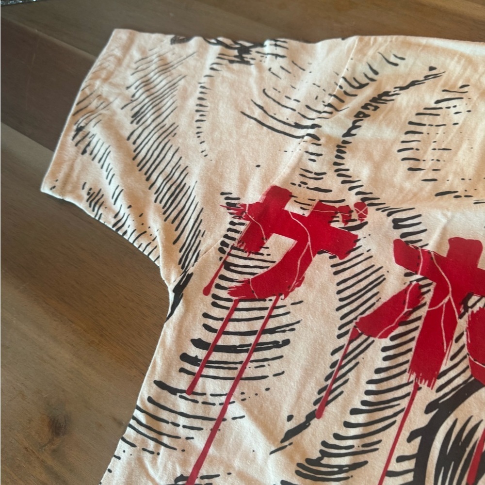 Graphic Men's Tee Beige Red and Black - 100% Cotton Shirts - Picture 6 of 9
